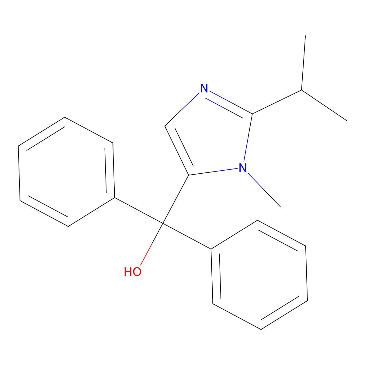 (3-Methyl-2-propan-2-ylimidazol-4-yl)-diphenylmethanol molecular structure, CAS 302815-38-9