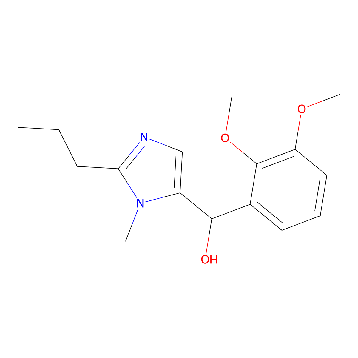 (2,3-dimethoxyphenyl)(1-methyl-2-propyl-1H-imidazol-5-yl)methanol molecular structure, CAS 302815-46-9