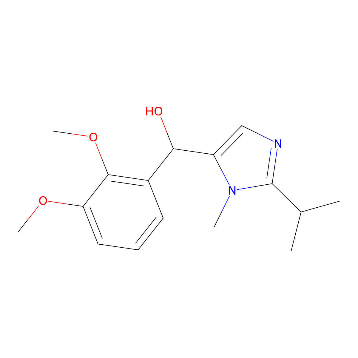 (2,3-Dimethoxyphenyl)-(3-methyl-2-propan-2-ylimidazol-4-yl)methanol molecular structure, CAS 302815-55-0