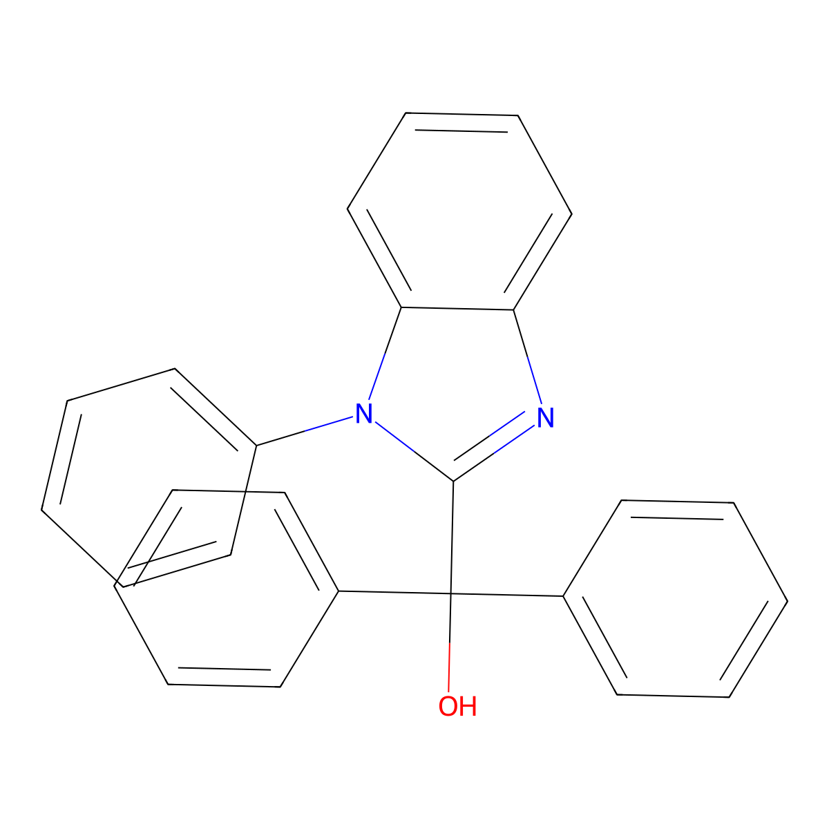 Diphenyl-(1-phenylbenzimidazol-2-yl)methanol molecular structure, CAS 302815-63-0