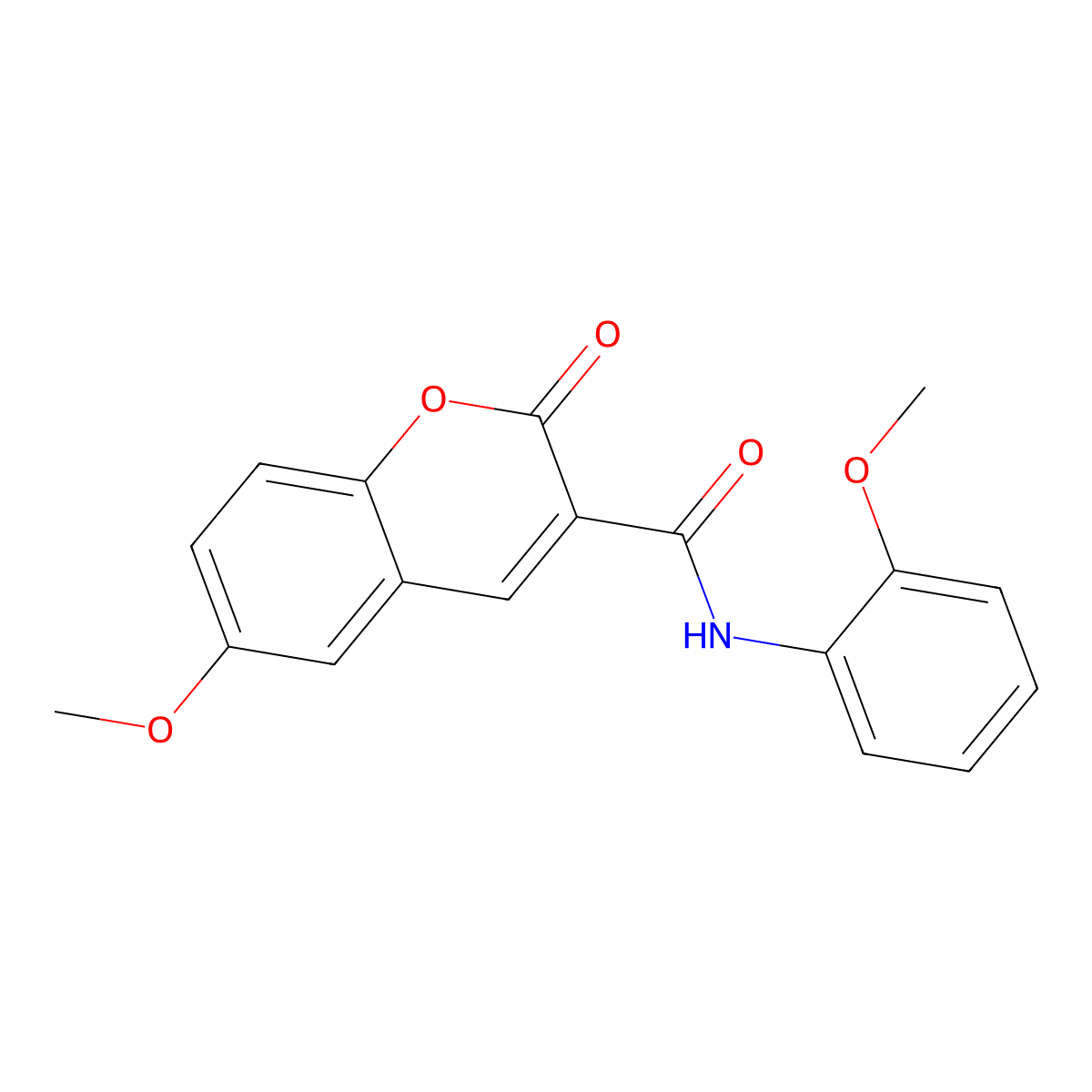 6-methoxy-N-(2-methoxyphenyl)-2-oxo-2H-chromene-3-carboxamide molecular structure, CAS 302815-69-6
