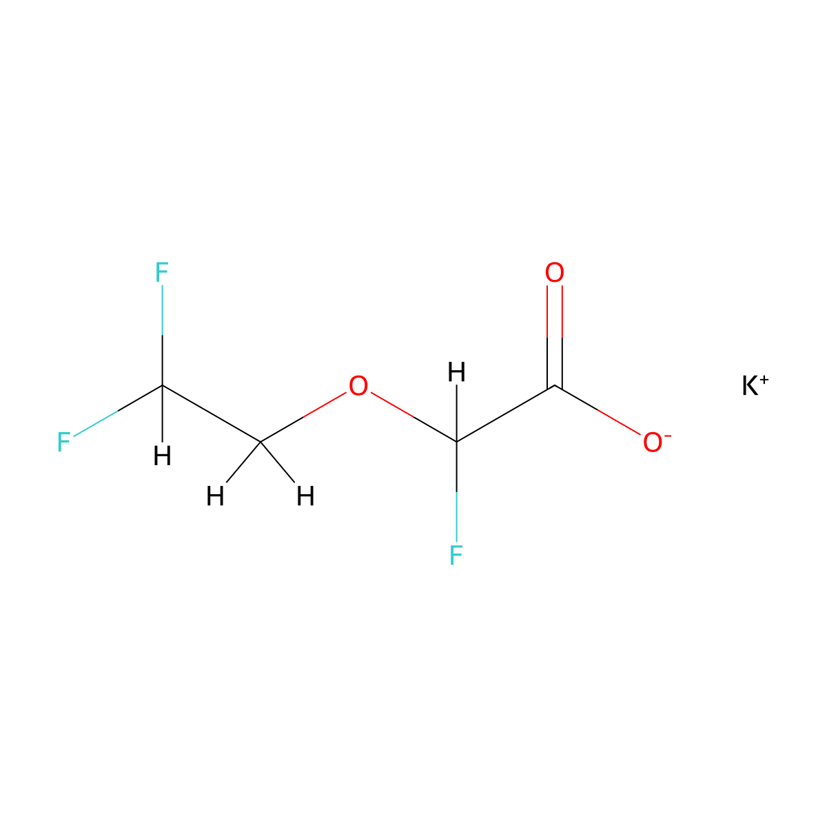Potassium 2-(2,2-difluoroethoxy)-2-fluoroacetate molecular structure, CAS 3028154-92-6