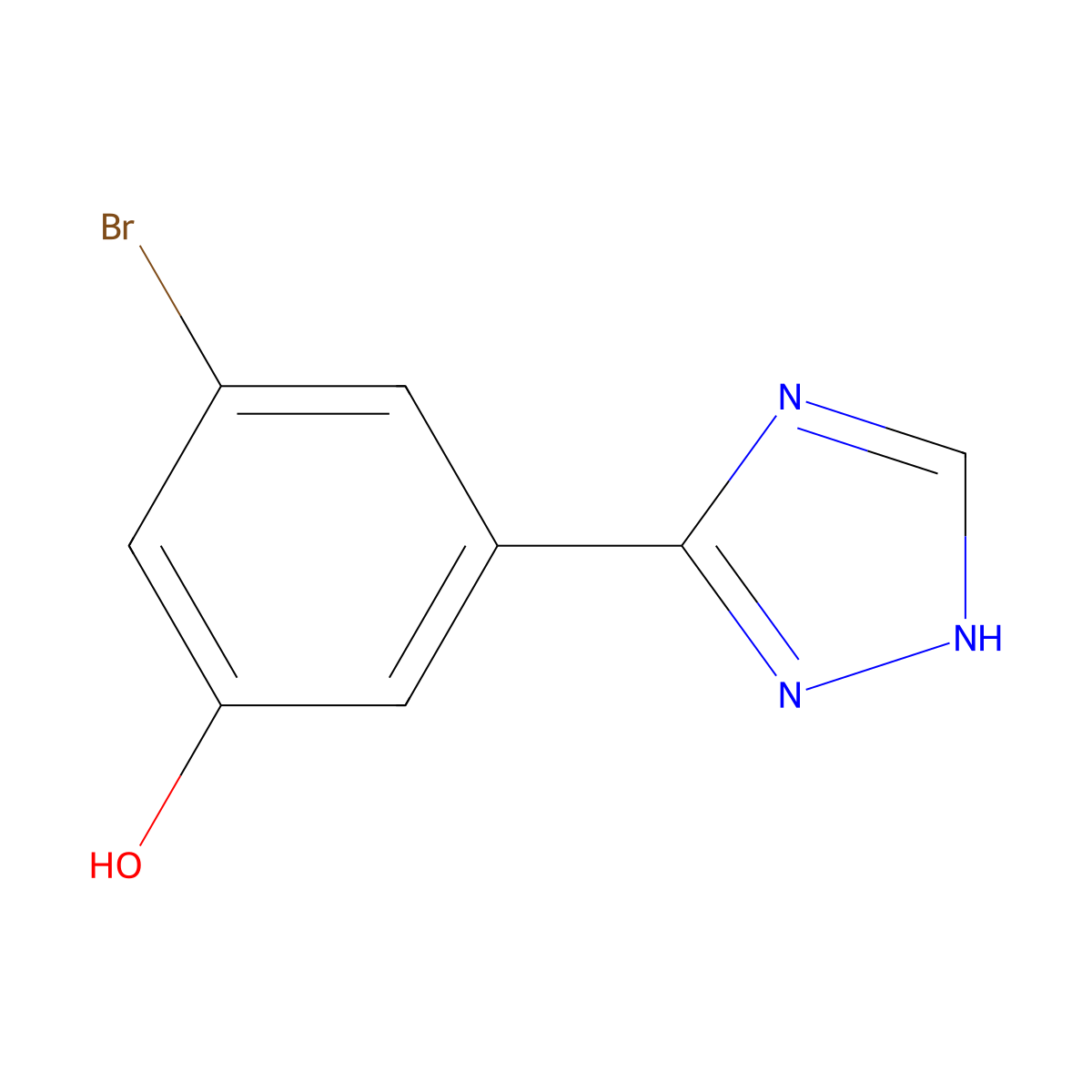 3-bromo-5-(1H-1,2,4-triazol-5-yl)phenol molecular structure, CAS 3028154-95-9