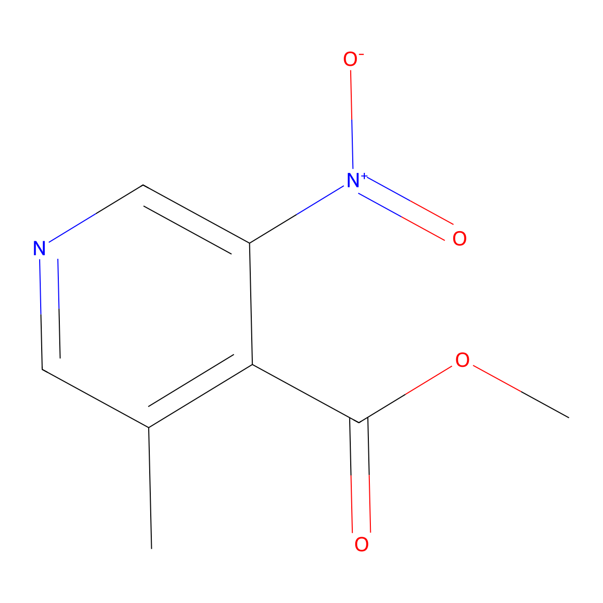 Methyl 3-methyl-5-nitropyridine-4-carboxylate molecular structure, CAS 3028154-96-0