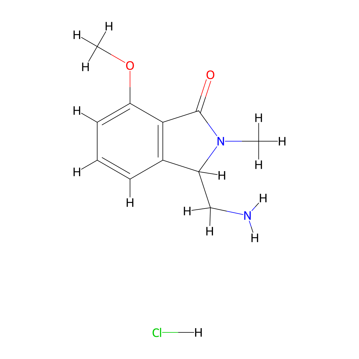 3-(aminomethyl)-7-methoxy-2-methyl-3H-isoindol-1-one;hydrochloride molecular structure, CAS 3028154-99-3