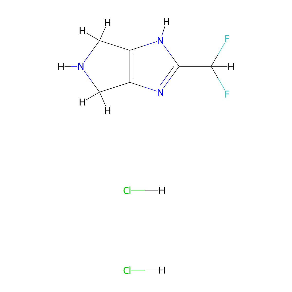 2-(difluoromethyl)-1H,4H,5H,6H-pyrrolo[3,4-d]imidazole dihydrochloride molecular structure, CAS 3028155-03-2