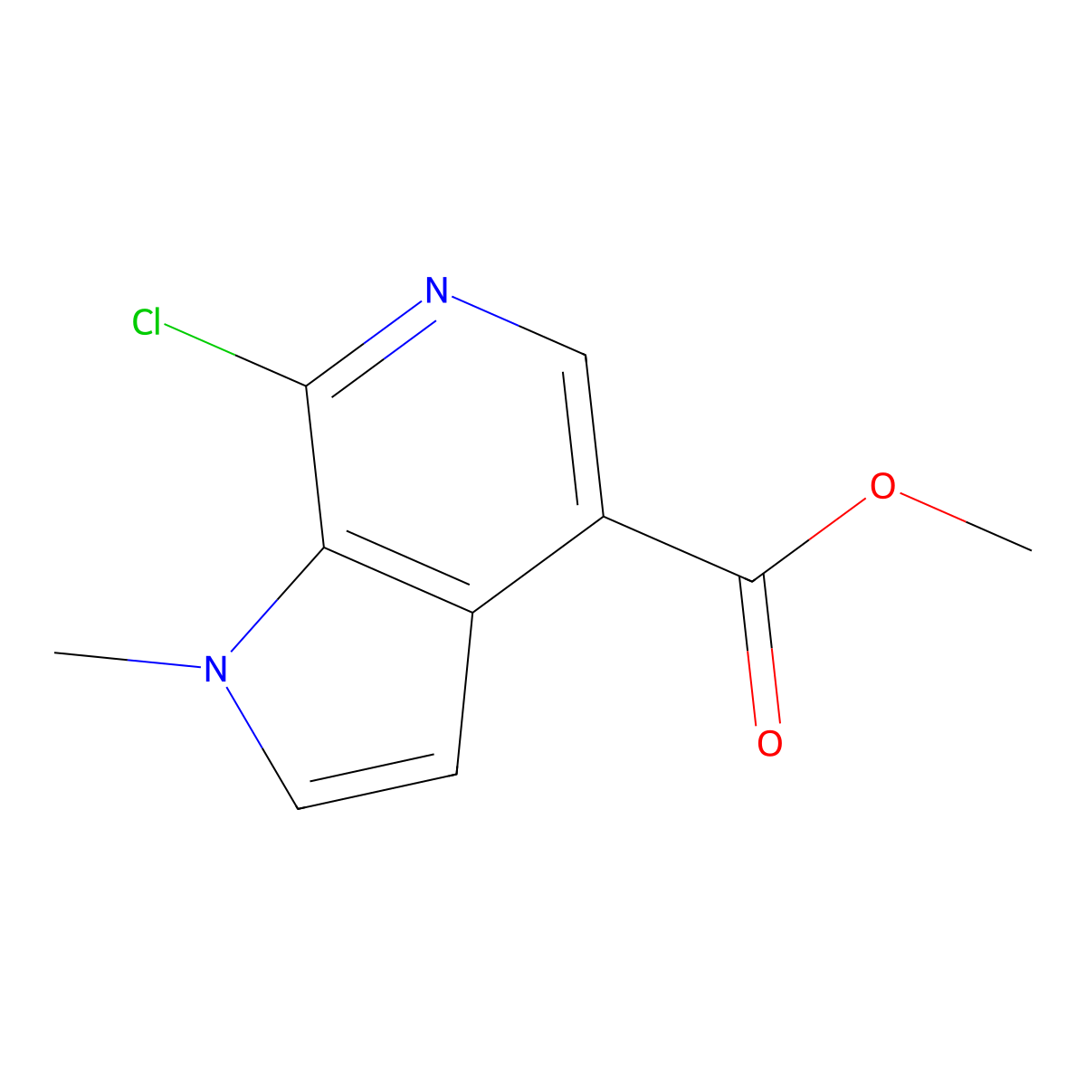 methyl 7-chloro-1-methyl-1H-pyrrolo[2,3-c]pyridine-4-carboxylate molecular structure, CAS 3028155-05-4