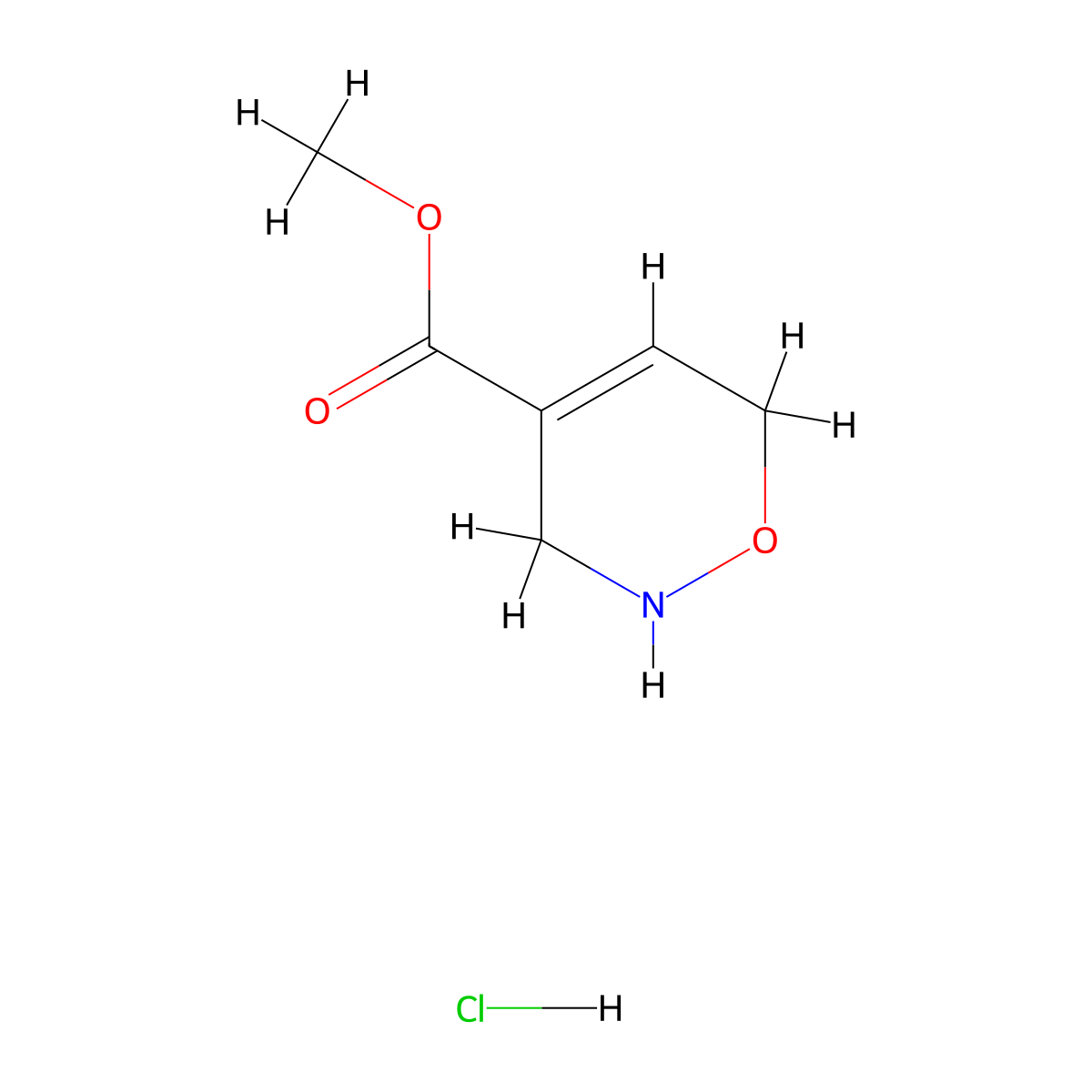 methyl 3,6-dihydro-2H-1,2-oxazine-4-carboxylate hydrochloride molecular structure, CAS 3028155-07-6