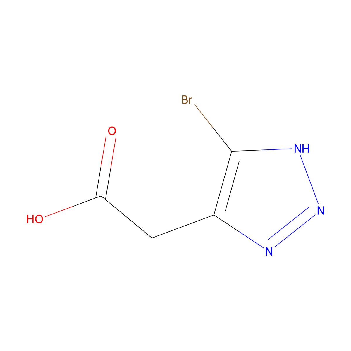 2-(5-bromo-1H-1,2,3-triazol-4-yl)acetic acid molecular structure, CAS 3028155-11-2