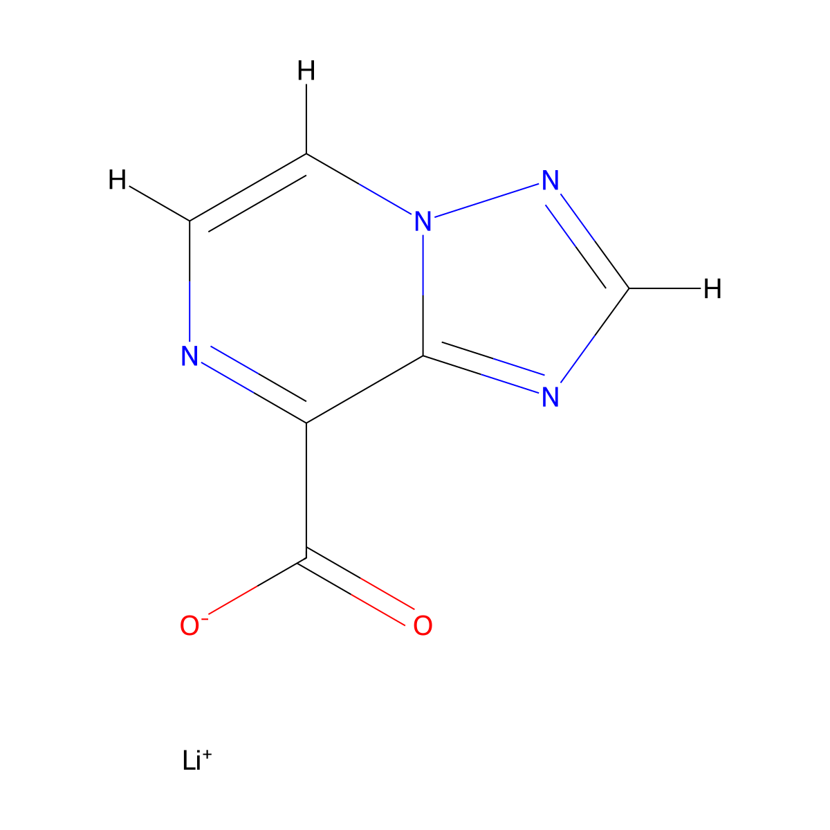 Lithium(1+) [1,2,4]triazolo[1,5-a]pyrazine-8-carboxylate molecular structure, CAS 3028155-43-0