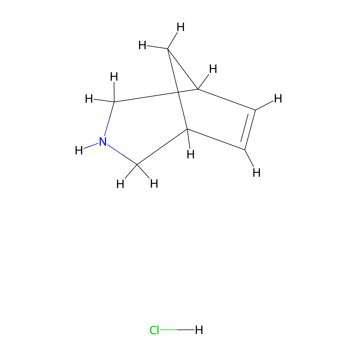 3-Azabicyclo[3.2.1]oct-6-ene hydrochloride molecular structure, CAS 3028155-44-1