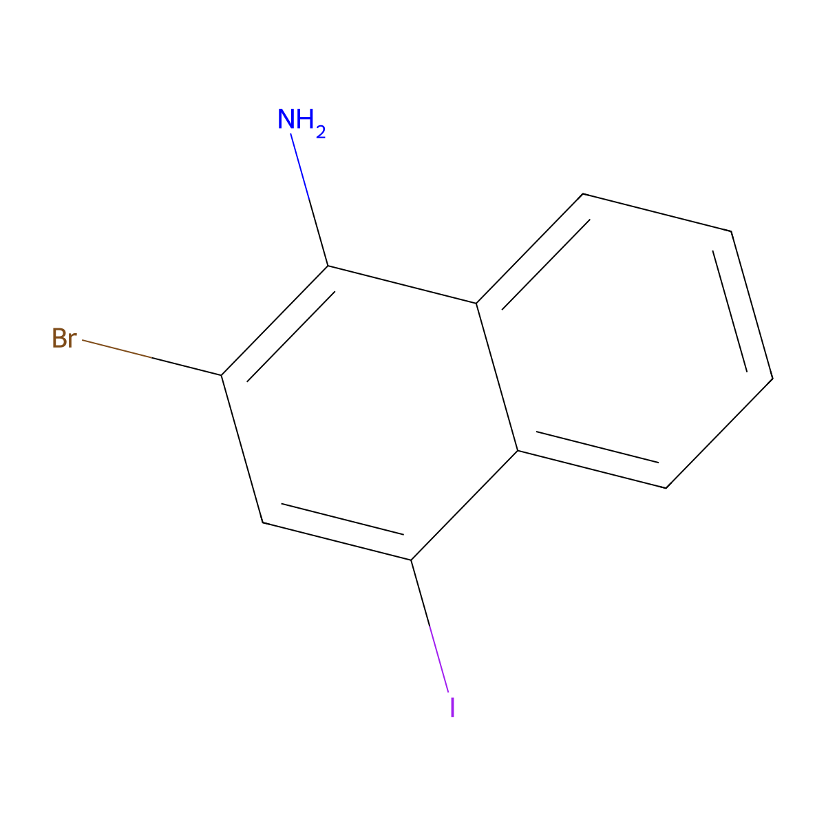 2-Bromo-4-iodonaphthalen-1-amine molecular structure, CAS 3028155-52-1