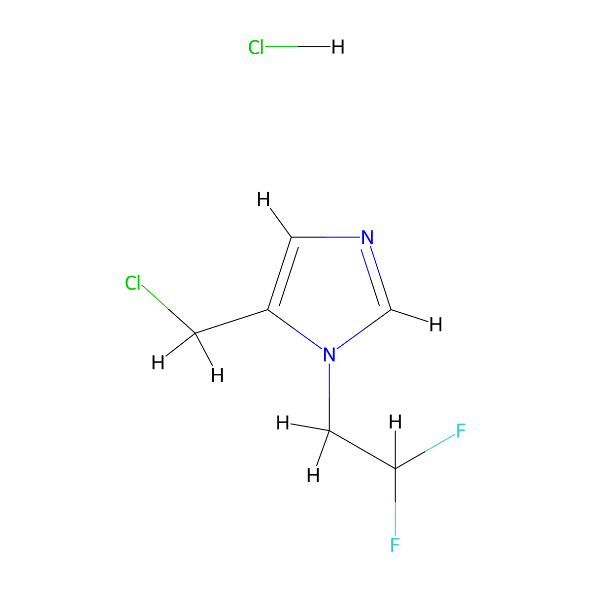 5-(chloromethyl)-1-(2,2-difluoroethyl)-1H-imidazole hydrochloride molecular structure, CAS 3028155-55-4