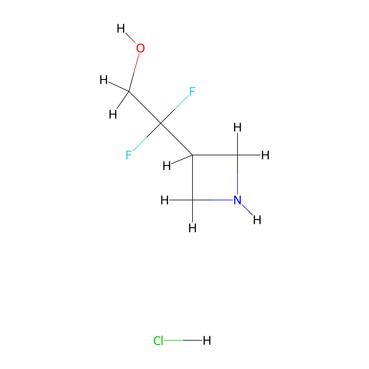 2-(Azetidin-3-yl)-2,2-difluoroethanol;hydrochloride molecular structure, CAS 3028155-56-5