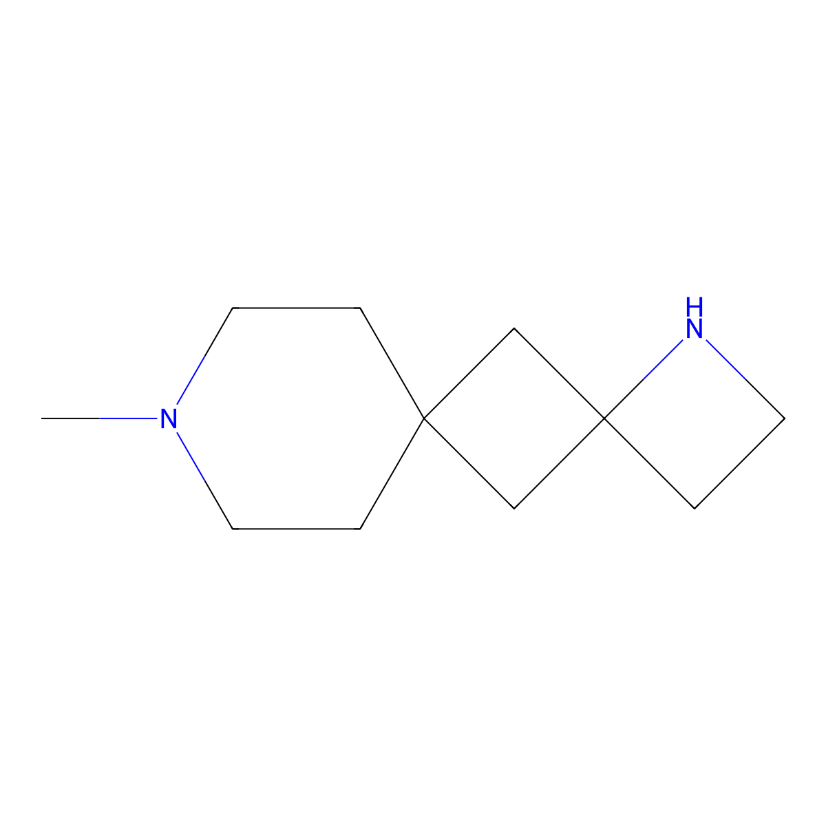 9-Methyl-1,9-diazadispiro[3.1.5^{6}.1^{4}]dodecane molecular structure, CAS 3028155-62-3
