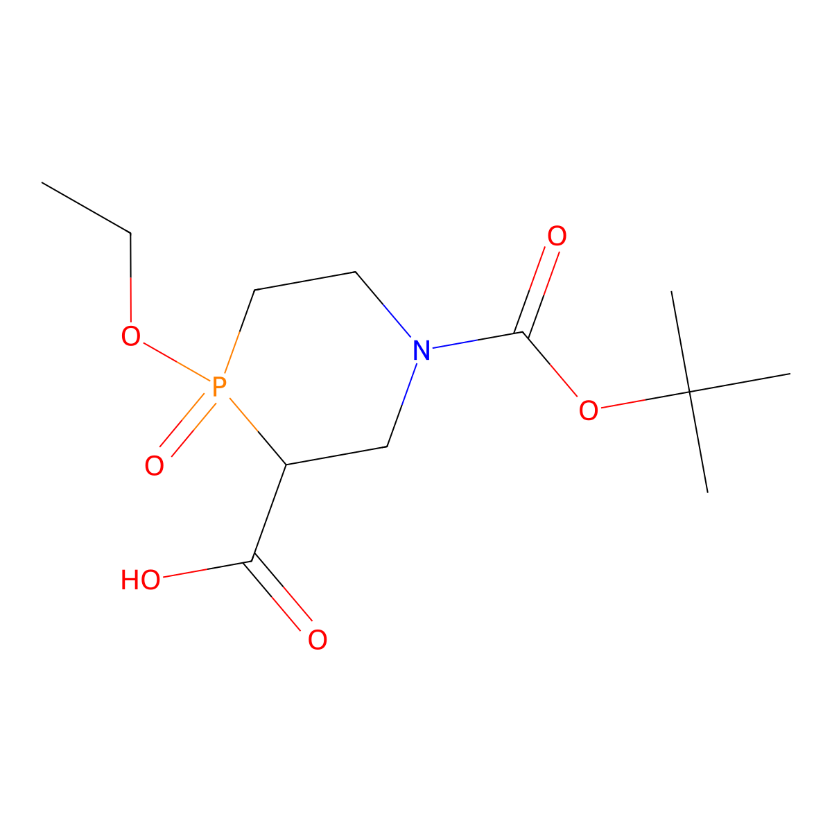 1-[(Tert-butoxy)carbonyl]-4-ethoxy-4-oxo-1,4lambda5-azaphosphinane-3-carboxylic acid molecular structure, CAS 3028155-69-0
