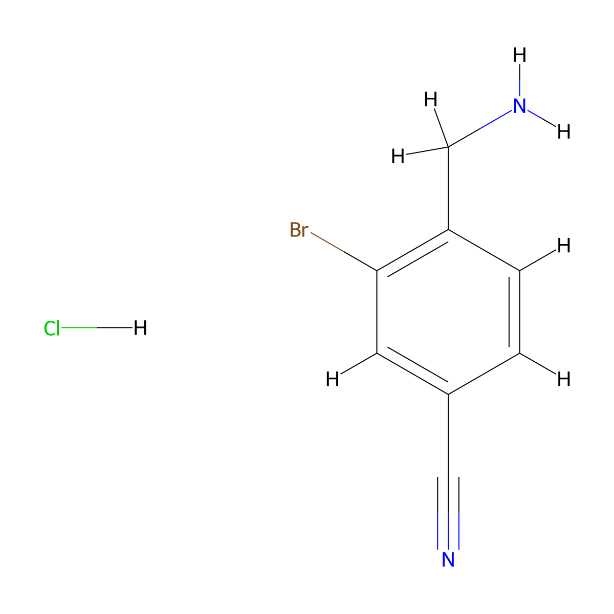 4-(Aminomethyl)-3-bromobenzonitrile hydrochloride molecular structure, CAS 3028155-74-7