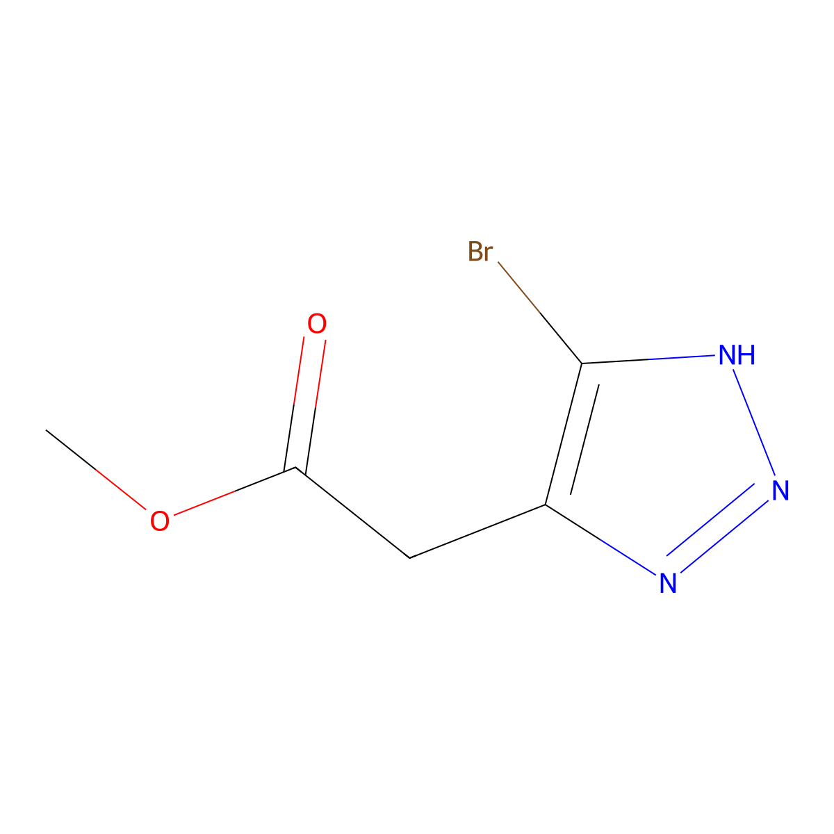 methyl 2-(5-bromo-1H-1,2,3-triazol-4-yl)acetate molecular structure, CAS 3028155-75-8