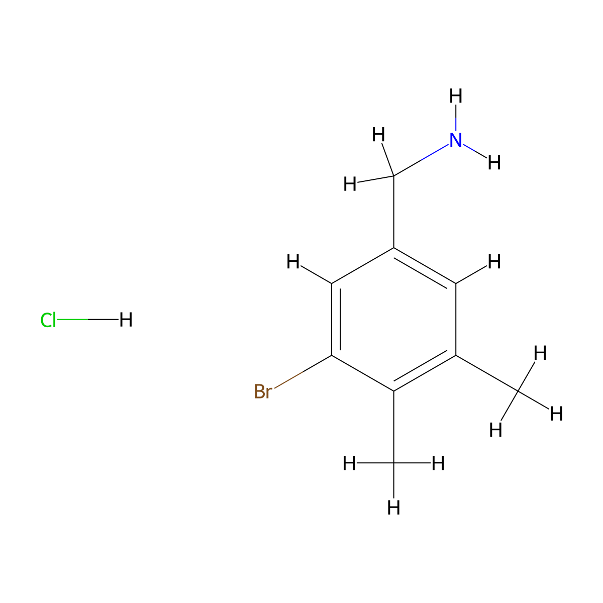 1-(3-Bromo-4,5-dimethylphenyl)methanamine hydrochloride molecular structure, CAS 3028155-76-9