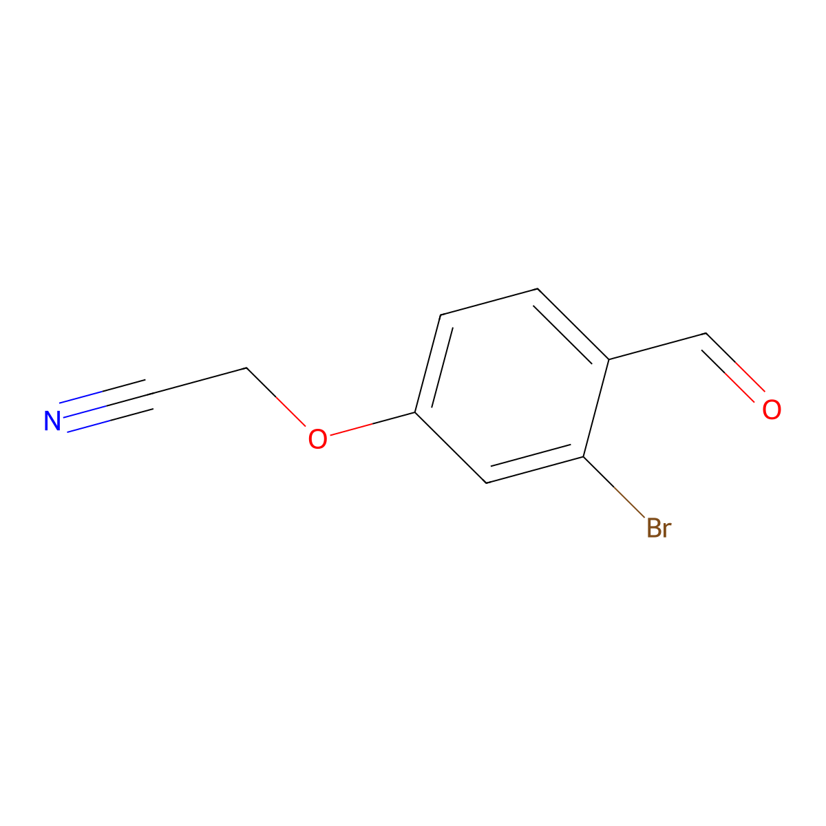2-(3-Bromo-4-formylphenoxy)acetonitrile molecular structure, CAS 3028155-81-6