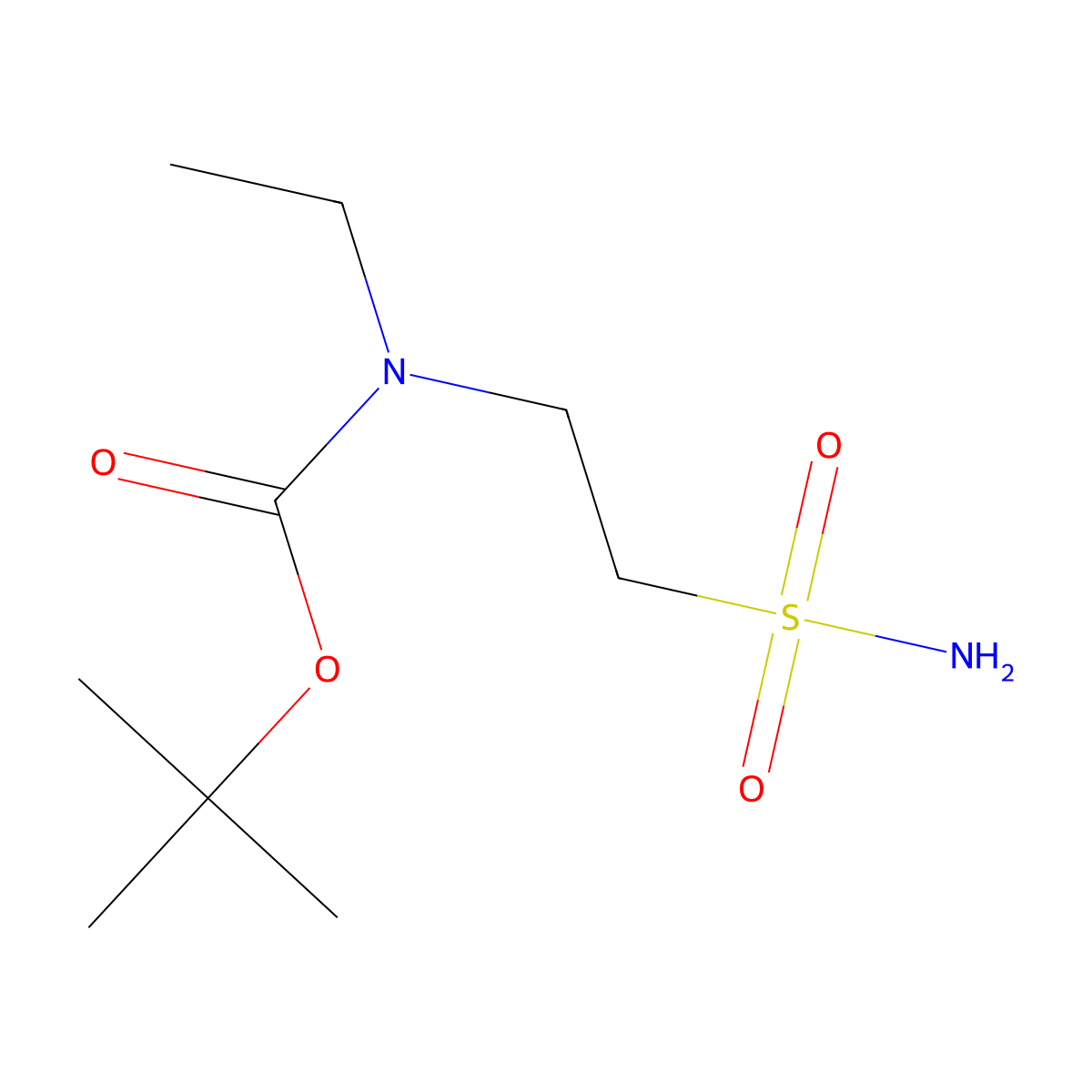 tert-butyl N-ethyl-N-(2-sulfamoylethyl)carbamate molecular structure, CAS 3028155-86-1