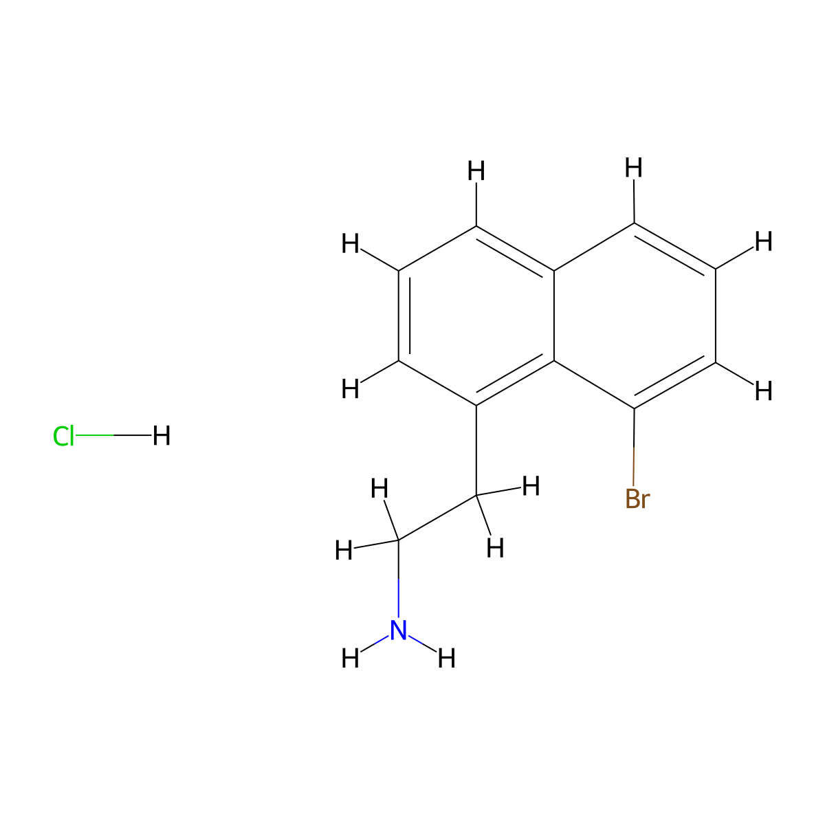2-(8-Bromonaphthalen-1-yl)ethan-1-amine hydrochloride molecular structure, CAS 3028155-88-3