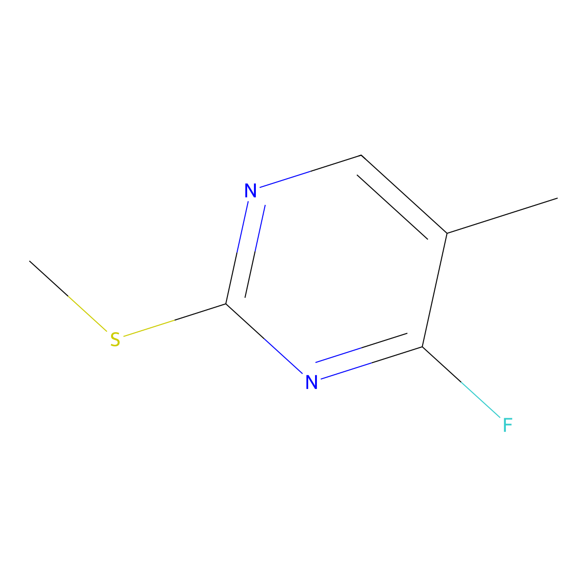 4-Fluoro-5-methyl-2-(methylsulfanyl)pyrimidine molecular structure, CAS 3028155-89-4