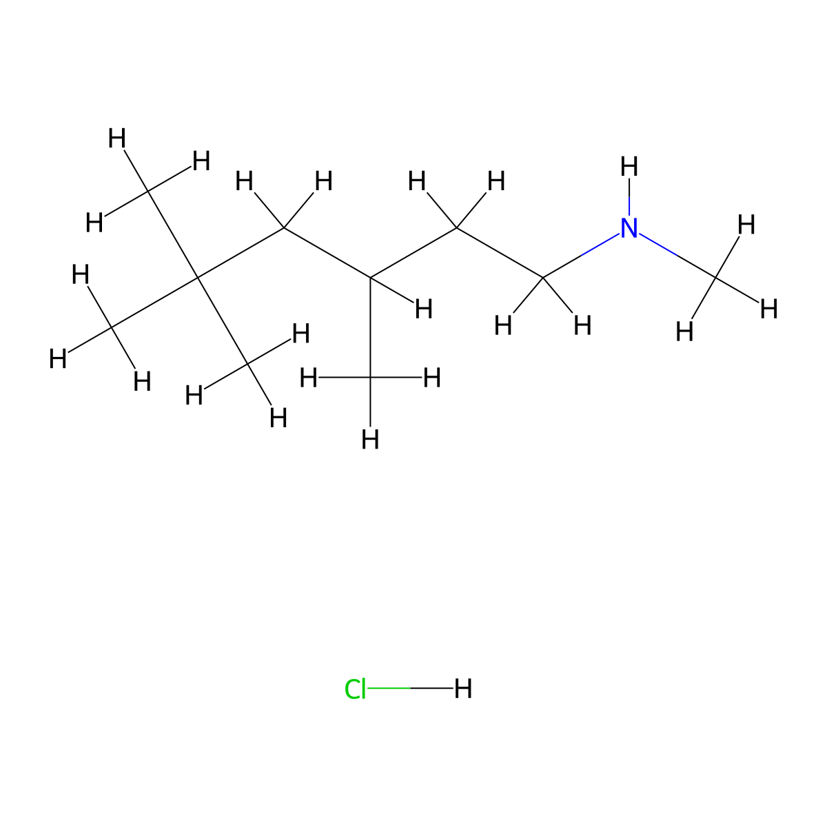 Methyl(3,5,5-trimethylhexyl)amine hydrochloride molecular structure, CAS 3028155-90-7