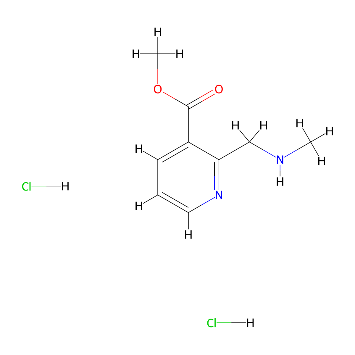 Methyl 2-[(methylamino)methyl]pyridine-3-carboxylate dihydrochloride molecular structure, CAS 3028155-95-2