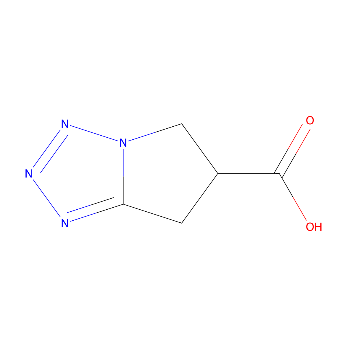 5H,6H,7H-pyrrolo[1,2-d][1,2,3,4]tetrazole-6-carboxylic acid molecular structure, CAS 3028155-96-3