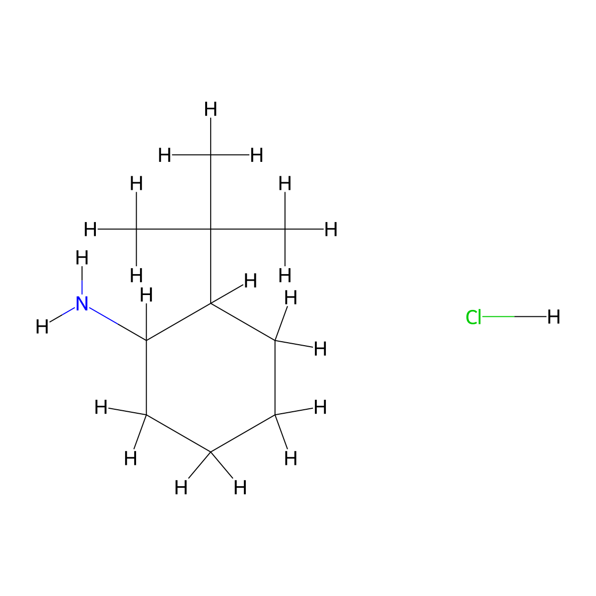 2-Tert-butylcyclohexan-1-amine hydrochloride molecular structure, CAS 3028156-03-5