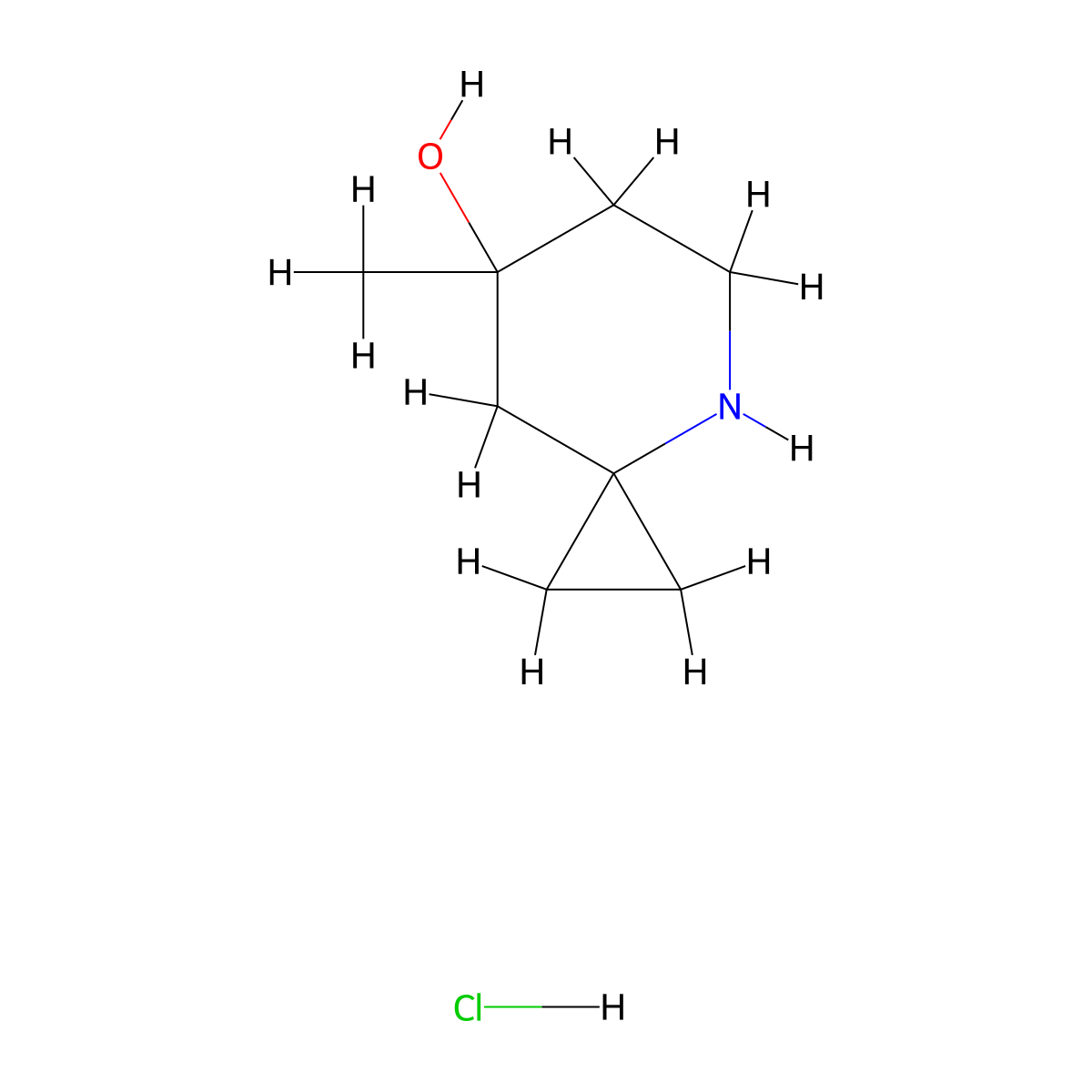 7-Methyl-4-azaspiro[2.5]octan-7-ol hydrochloride molecular structure, CAS 3028156-13-7