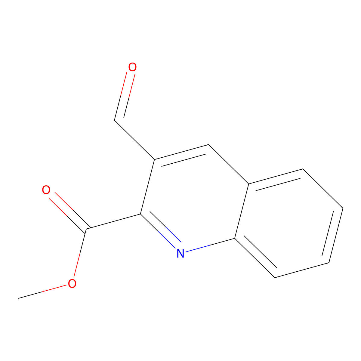 Methyl 3-formylquinoline-2-carboxylate molecular structure, CAS 3028156-21-7