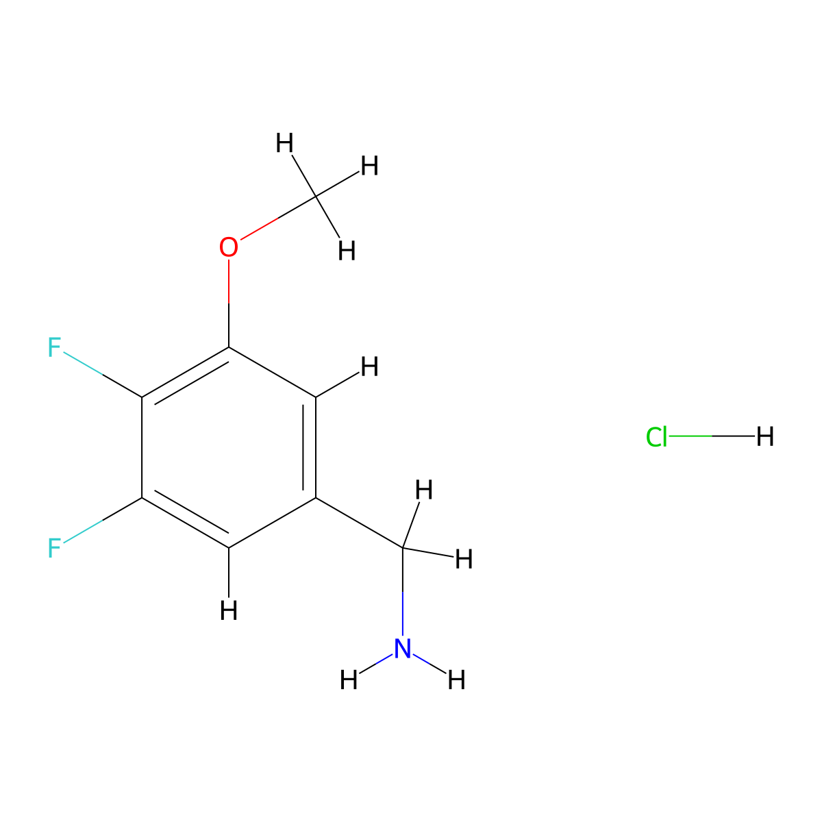 1-(3,4-Difluoro-5-methoxyphenyl)methanamine hydrochloride molecular structure, CAS 3028156-26-2