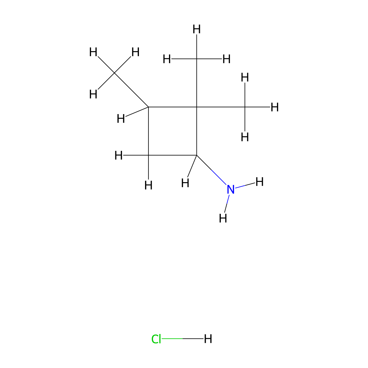 2,2,3-Trimethylcyclobutan-1-amine hydrochloride molecular structure, CAS 3028156-32-0