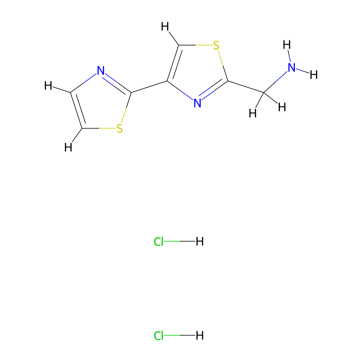 [2,4'-Bithiazol]-2'-ylmethanamine dihydrochloride molecular structure, CAS 3028156-42-2