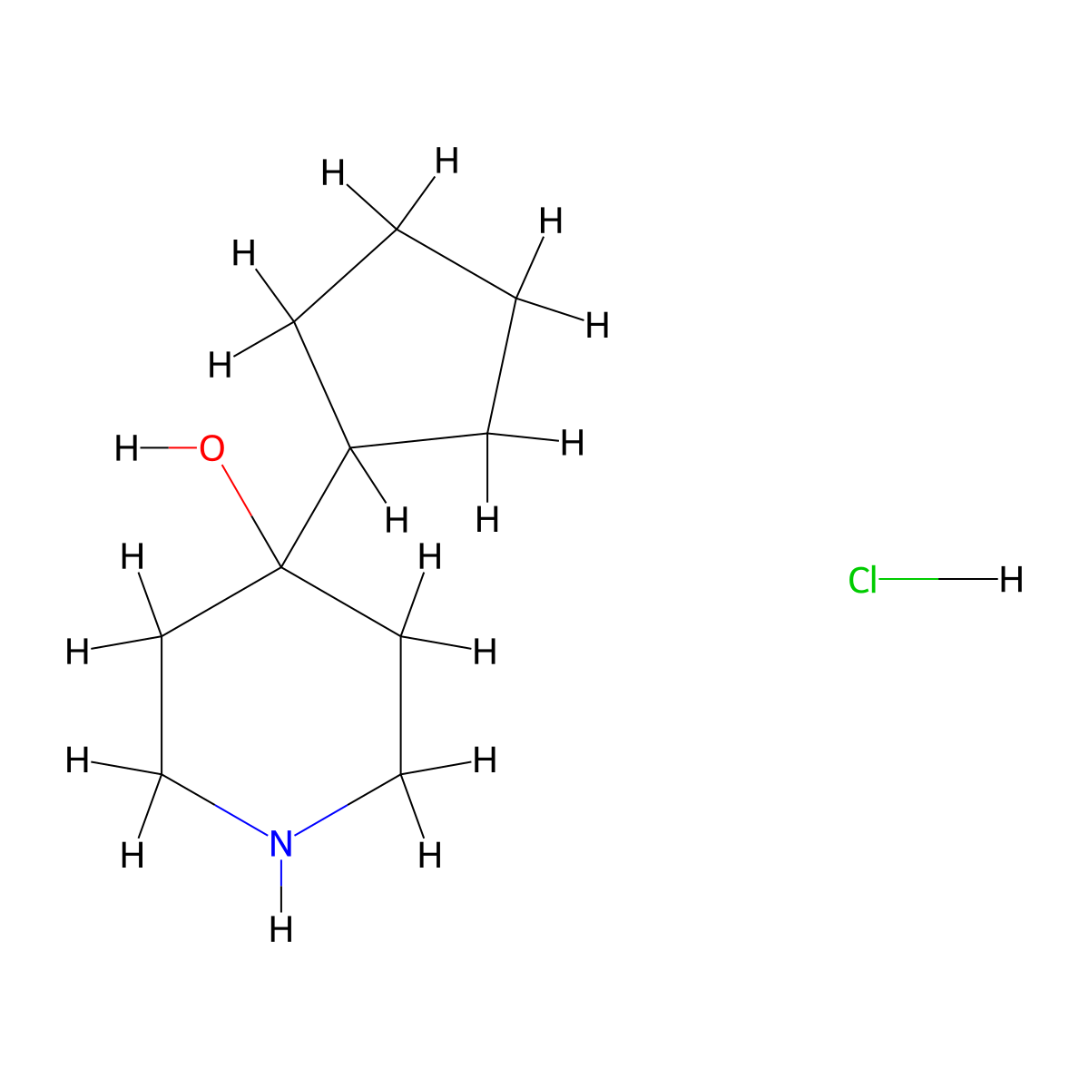 4-Cyclopentylpiperidin-4-ol;hydrochloride molecular structure, CAS 3028156-44-4