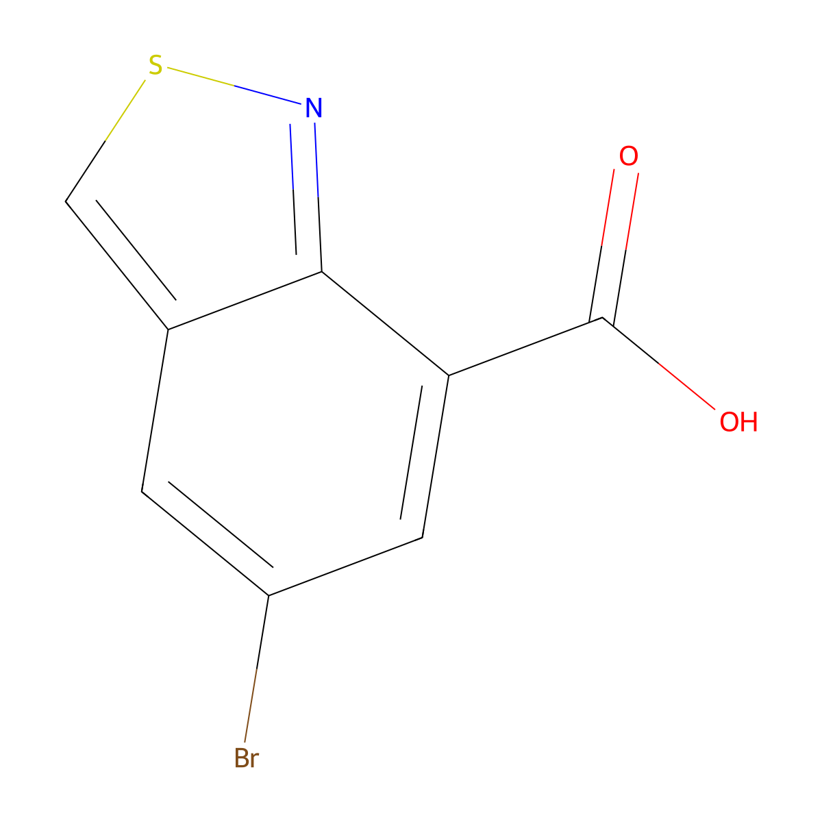 5-Bromo-2,1-benzothiazole-7-carboxylic acid molecular structure, CAS 3028156-49-9