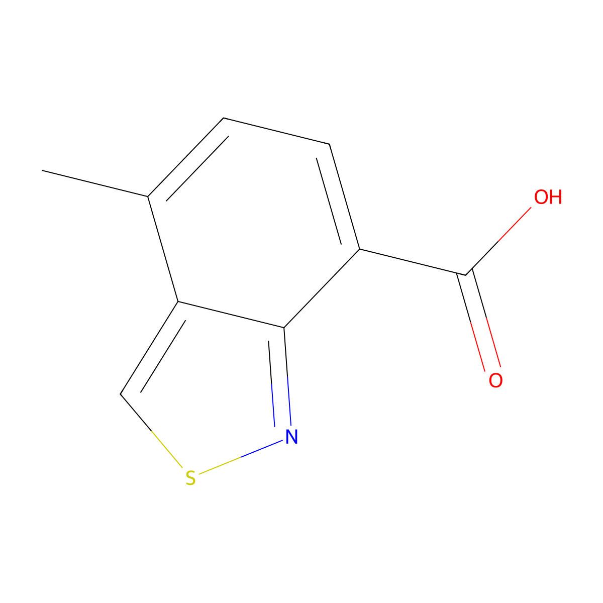 4-Methyl-2,1-benzothiazole-7-carboxylic acid molecular structure, CAS 3028156-51-3