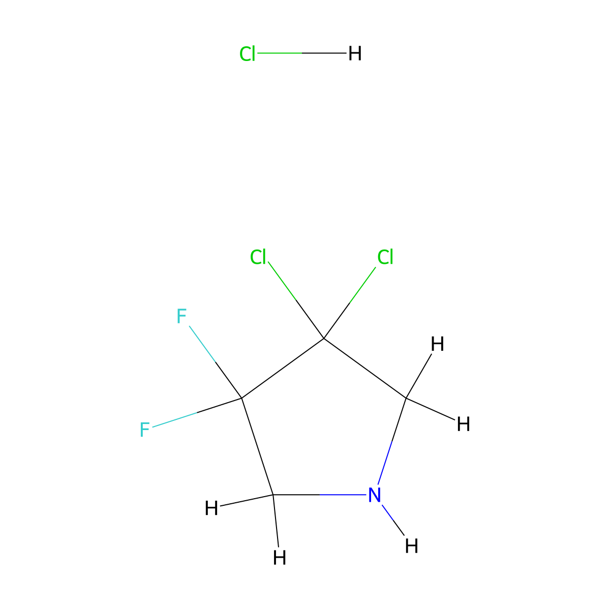 3,3-Dichloro-4,4-difluoropyrrolidine hydrochloride molecular structure, CAS 3028156-52-4