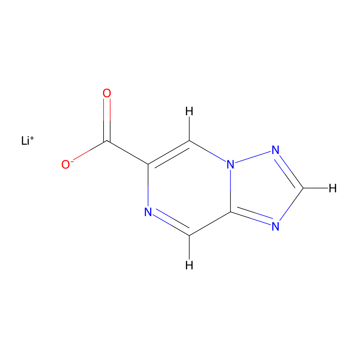 Lithium(1+) [1,2,4]triazolo[1,5-a]pyrazine-6-carboxylate molecular structure, CAS 3028156-54-6