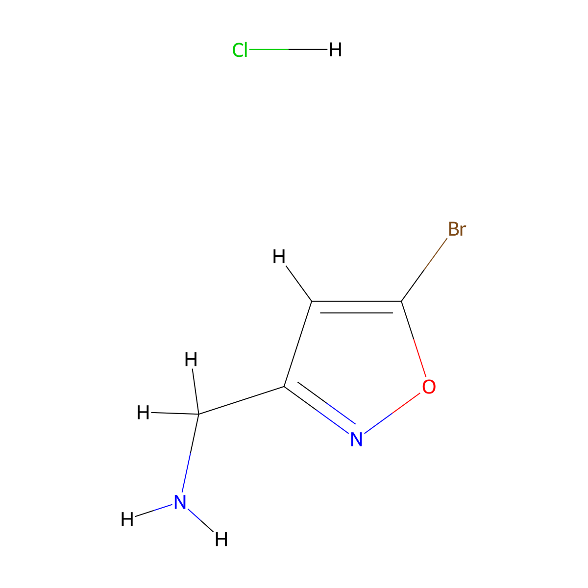 1-(5-Bromo-1,2-oxazol-3-yl)methanamine hydrochloride molecular structure, CAS 3028156-61-5