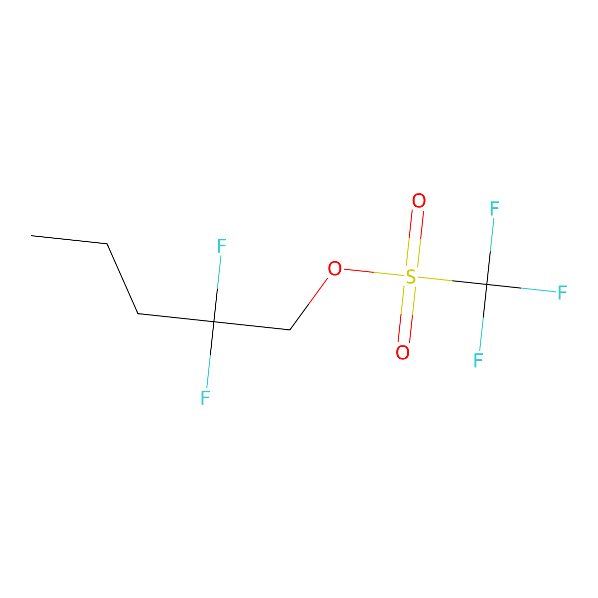 2,2-Difluoropentyl trifluoromethanesulfonate molecular structure, CAS 3028159-47-6