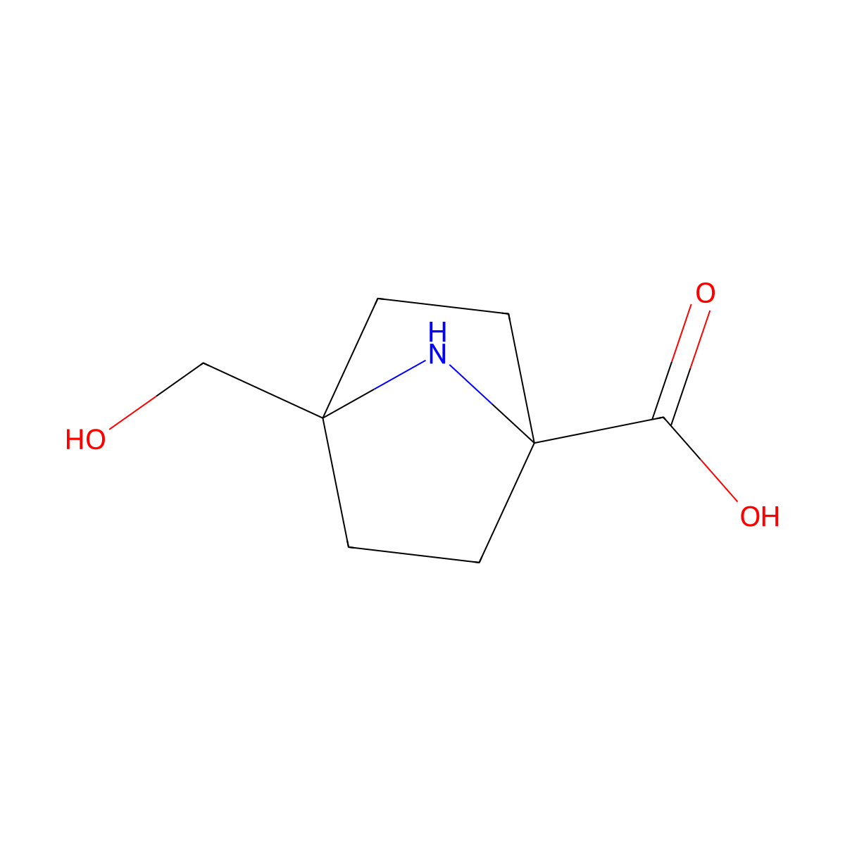 4-(Hydroxymethyl)-7-azabicyclo[2.2.1]heptane-1-carboxylic acid molecular structure, CAS 3028160-14-4