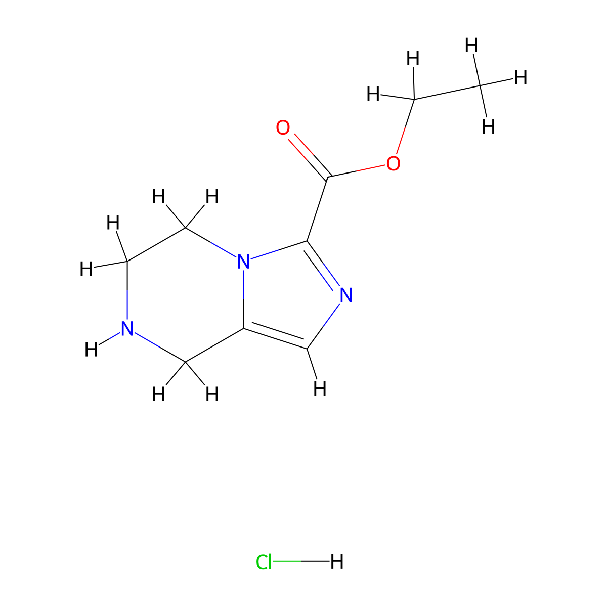 Ethyl 5,6,7,8-tetrahydroimidazo[1,5-a]pyrazine-3-carboxylate hydrochloride molecular structure, CAS 3028162-33-3