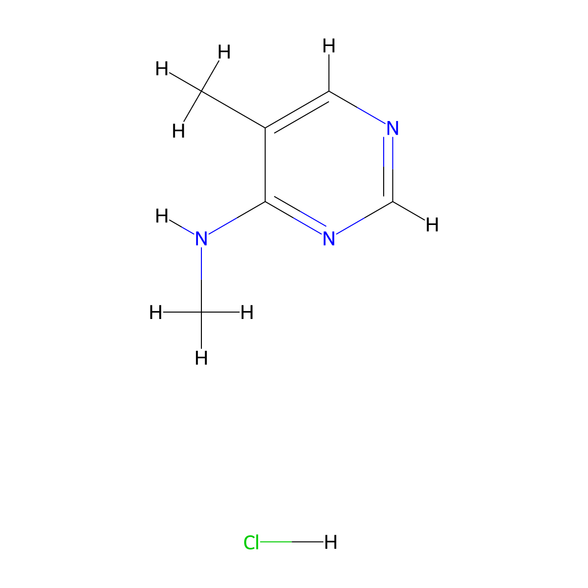 N,5-dimethylpyrimidin-4-amine hydrochloride molecular structure, CAS 3028162-45-7