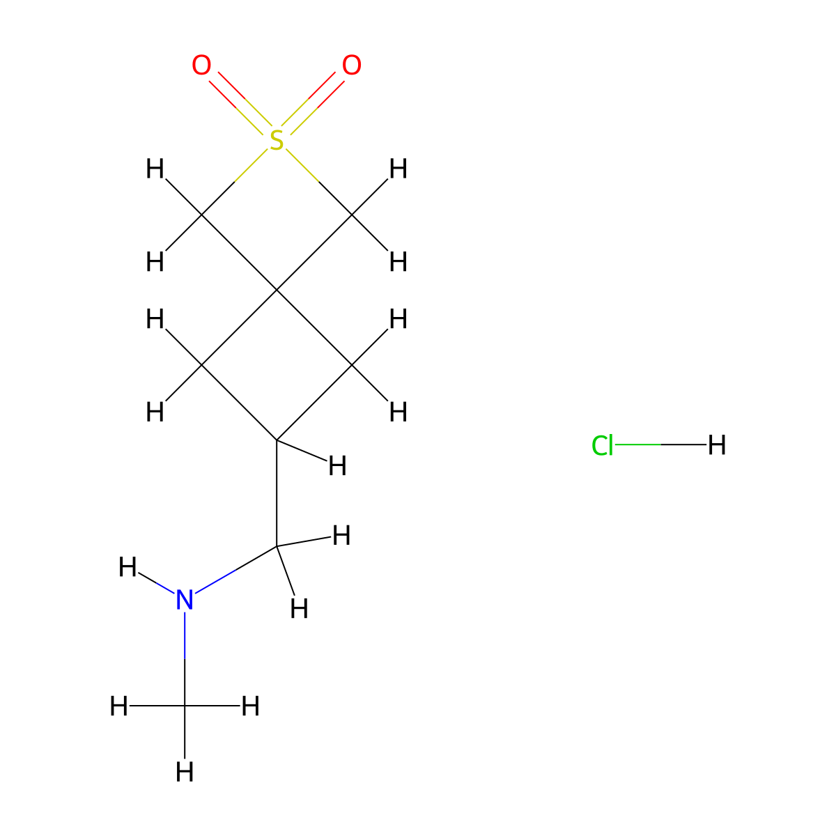 6-[(Methylamino)methyl]-2lambda6-thiaspiro[3.3]heptane-2,2-dione hydrochloride molecular structure, CAS 3028162-49-1
