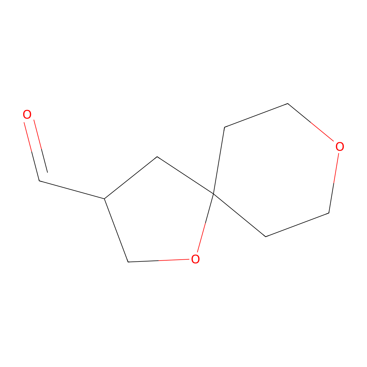 1,8-Dioxaspiro[4.5]decane-3-carbaldehyde molecular structure, CAS 3028162-56-0