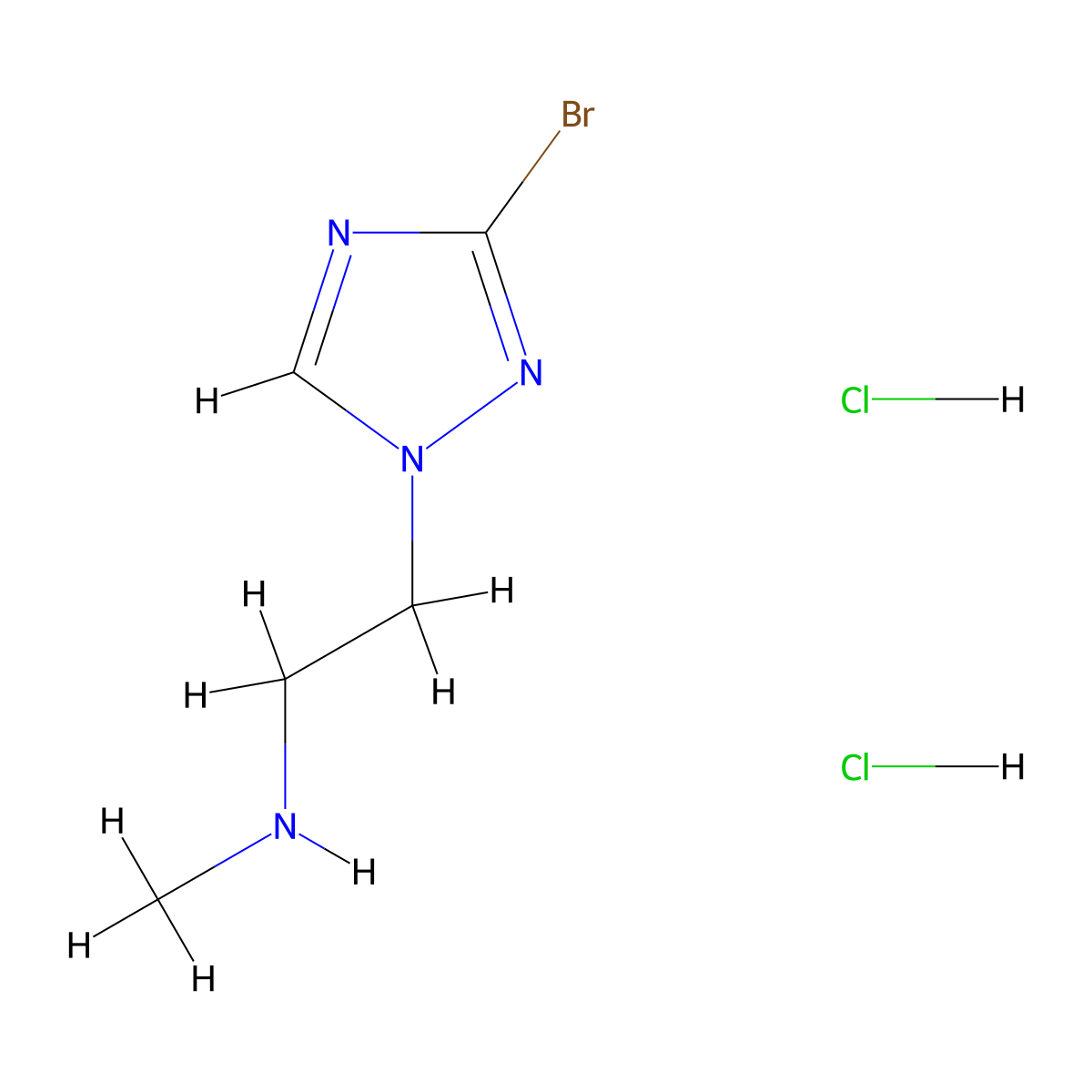 [2-(3-bromo-1H-1,2,4-triazol-1-yl)ethyl](methyl)amine dihydrochloride molecular structure, CAS 3028162-68-4