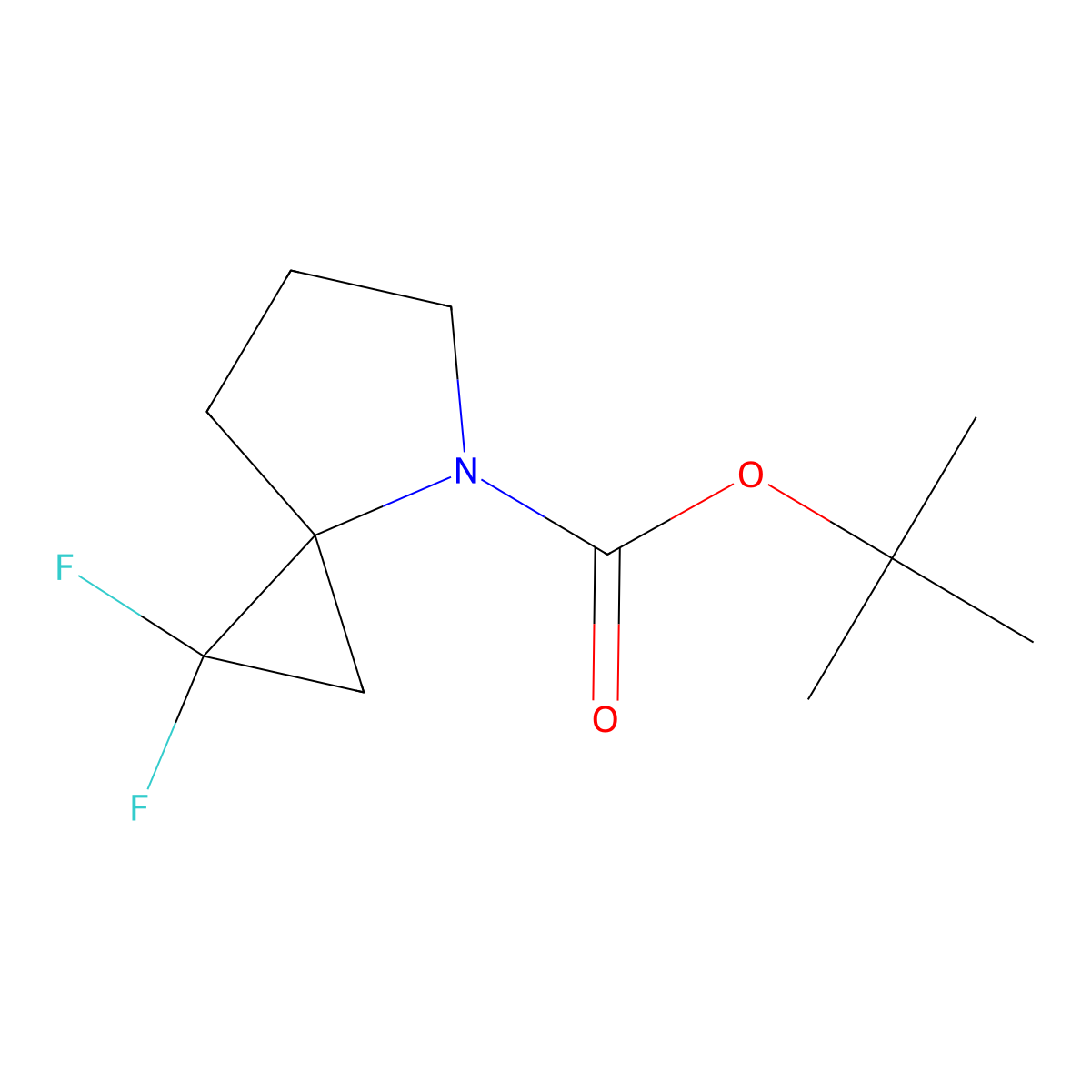 Tert-butyl 1,1-difluoro-4-azaspiro[2.4]heptane-4-carboxylate molecular structure, CAS 3028162-69-5